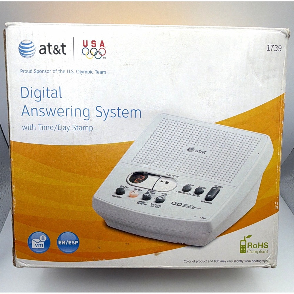 AT&T 1739 Digital Answering System Machine Time Day Stamp Open Box Unused